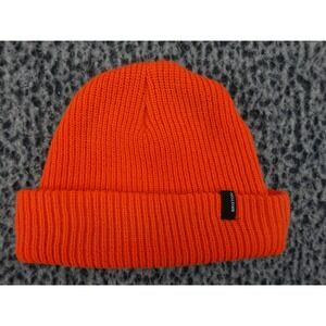 Brixton Heist Beanie Mens One Size Orange Ribbed Knit Fisherman Watch Cap Hat